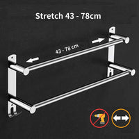 Stretchable 45-75 cm Towel Bar for Bathroom and Kitchen (Two Bars) Kings Warehouse 