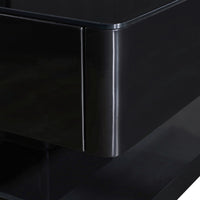 Stylish Coffee Table High Gloss Finish in Shiny Black Colour with 4 Drawers Storage Furniture Kings Warehouse