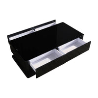 Stylish Coffee Table High Gloss Finish in Shiny Black Colour with 4 Drawers Storage Furniture Kings Warehouse