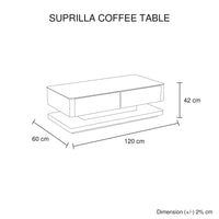 Stylish Coffee Table High Gloss Finish Shiny White Colour with 4 Drawers Storage Furniture Kings Warehouse