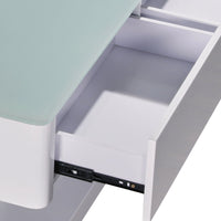 Stylish Coffee Table High Gloss Finish Shiny White Colour with 4 Drawers Storage Furniture Kings Warehouse