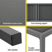 Sun Lounge Outdoor Lounger Aluminium Folding Beach Chair Wheels Patio Furniture Kings Warehouse