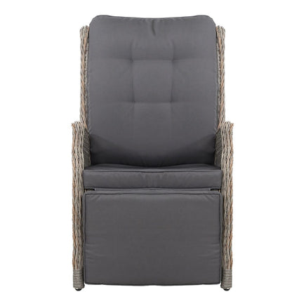 Sun lounge Setting Recliner Chair Outdoor Furniture Patio Wicker Sofa Kings Warehouse