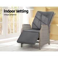 Sun lounge Setting Recliner Chair Outdoor Furniture Patio Wicker Sofa Kings Warehouse