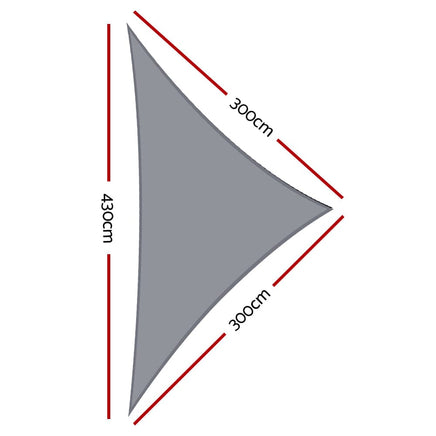 Sun Shade Sail Cloth Shadecloth Right Triangle Canopy 280gsm 3x3x4.3m Summer Sale KingsWarehouse