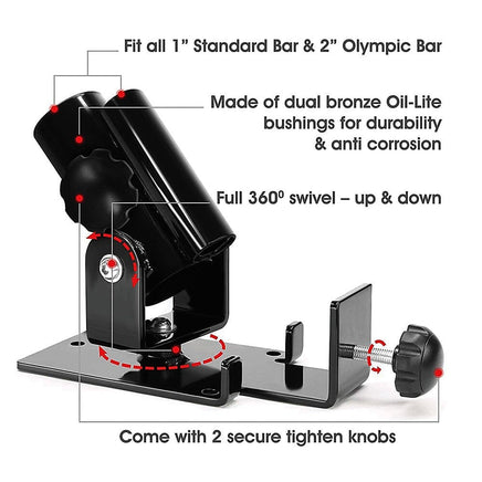 T Bar Row Landmine Platform 360-degree Swivel Fits 1", 2" Olympic Bars Kings Warehouse