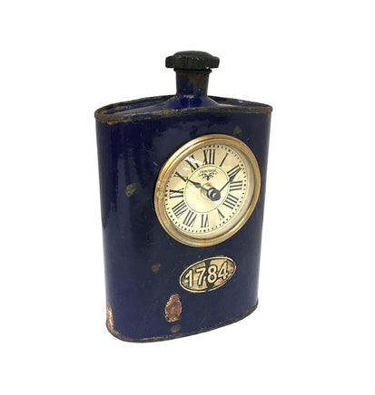 Table Clock - Old Iron Drinking Flask Kings Warehouse