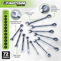 Taipan 11PCE Ratcheting Spanner Set Premium Quality Chrome Vanadium Steel Kings Warehouse 