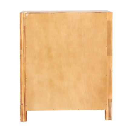 Tallboy with 4 Storage Drawers Solid Wooden Assembled in Oak Colour Furniture Kings Warehouse