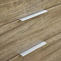 Tallboy with 5 Storage Drawers Natural Wood like MDF in Oak Colour Furniture Kings Warehouse