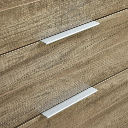 Tallboy with 5 Storage Drawers Natural Wood like MDF in Oak Colour Furniture Kings Warehouse