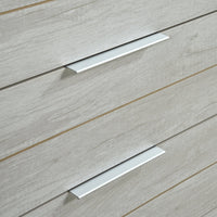 Tallboy with 5 Storage Drawers Natural Wood like MDF in White Ash Colour Furniture Kings Warehouse