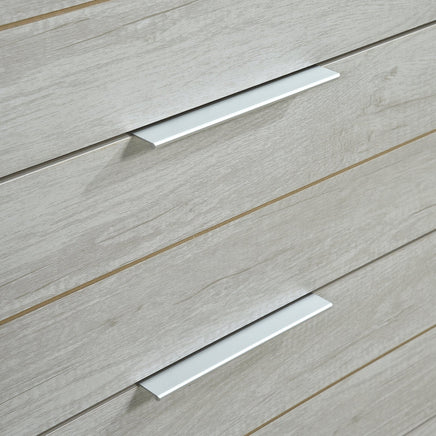 Tallboy with 5 Storage Drawers Natural Wood like MDF in White Ash Colour Furniture Kings Warehouse