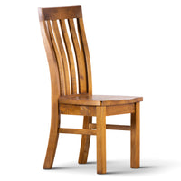 Teasel Dining Chair Set of 2 Solid Pine Timber Wood Seat - Rustic Oak dining Kings Warehouse 