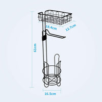 Toilet Paper Holder Stand and Storage Dispenser with Shelf for Bathroom Kings Warehouse 