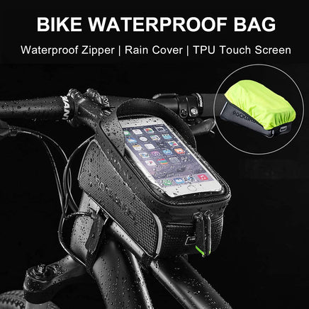 Top Tube Bike Bag With Phone Case Holder Plastic Cover for MTB Mountain Road Commuter Ebike Tourer or Scooter Rockbros Kings Warehouse