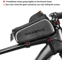 Top Tube Bike Bag With Phone Case Holder Plastic Cover for MTB Mountain Road Commuter Ebike Tourer or Scooter Rockbros Kings Warehouse