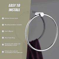 Towel Ring Rail Grade 304 Stainless Steel 18cm Home & Garden Kings Warehouse