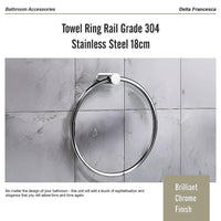 Towel Ring Rail Grade 304 Stainless Steel 18cm Home & Garden Kings Warehouse