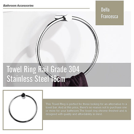 Towel Ring Rail Grade 304 Stainless Steel 18cm Home & Garden Kings Warehouse