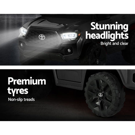 Toyota Ride On Car Kids Electric Toy Cars Tacoma Off Road Jeep 12V Battery Black Big Baby Bazaar Kings Warehouse