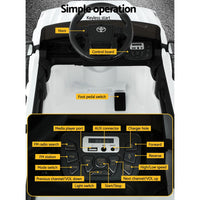 Toyota Ride On Car Kids Electric Toy Cars Tacoma Off Road Jeep 12V Battery White Big Baby Bazaar Kings Warehouse