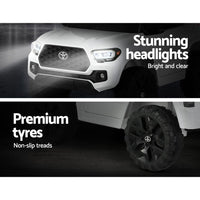 Toyota Ride On Car Kids Electric Toy Cars Tacoma Off Road Jeep 12V Battery White Big Baby Bazaar Kings Warehouse