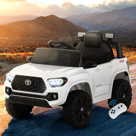 Toyota Ride On Car Kids Electric Toy Cars Tacoma Off Road Jeep 12V Battery White Big Baby Bazaar Kings Warehouse