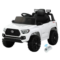 Toyota Ride On Car Kids Electric Toy Cars Tacoma Off Road Jeep 12V Battery White Big Baby Bazaar Kings Warehouse