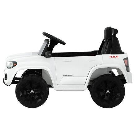 Toyota Ride On Car Kids Electric Toy Cars Tacoma Off Road Jeep 12V Battery White Big Baby Bazaar Kings Warehouse