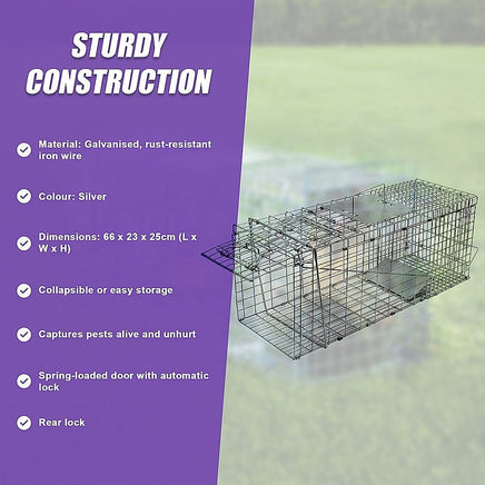 Trap Humane Possum Cage Live Animal Safe Catch Rabbit Cat Hare Fox Bird Pet Care Kings Warehouse