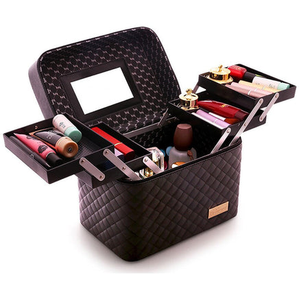 Travel Mirror Cosmetic Bag Foldable Tray Portable Makeup Organizer Case Storage Display Box Auto Accessories Kings Warehouse