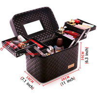 Travel Mirror Cosmetic Bag Foldable Tray Portable Makeup Organizer Case Storage Display Box Auto Accessories Kings Warehouse 