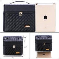 Travel Mirror Cosmetic Bag Foldable Tray Portable Makeup Organizer Case Storage Display Box Auto Accessories Kings Warehouse 