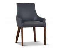 Tuberose Dining Chair PU Leather Solid Acacia Timber Wood Furniture - Dark Grey Kings Warehouse 