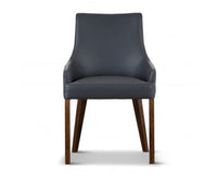 Tuberose Dining Chair PU Leather Solid Acacia Timber Wood Furniture - Dark Grey