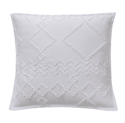 TUFTED MICROFIBRE SUPER SOFT CUSHION COVER-WHITE Home & Garden Kings Warehouse