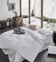 Tufted ultra soft microfiber quilt cover set-double white Home & Garden Kings Warehouse