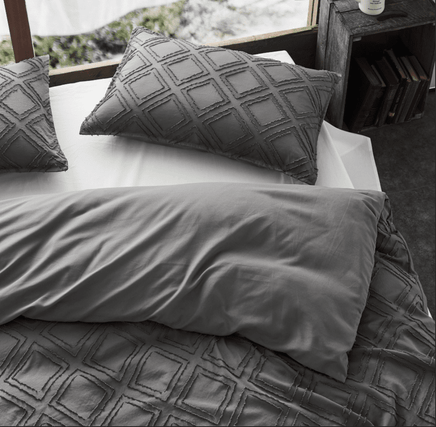 Tufted ultra soft microfiber quilt cover set-king smoke Home & Garden Kings Warehouse