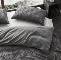 Tufted ultra soft microfiber quilt cover set-queen smoke Home & Garden Kings Warehouse
