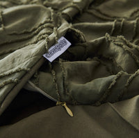 Tufted ultra soft microfiber quilt cover set-super king khaiki green Home & Garden Kings Warehouse