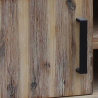 TV Cabinet with 2 Storage Drawers Cabinet Solid Acacia Wooden Entertainment Unit in Sliver Bruch Colour Furniture Kings Warehouse