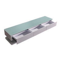 TV Cabinet with 3 Storage Drawers With High Glossy Assembled Entertainment Unit in White colour Furniture Kings Warehouse