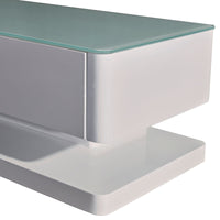 TV Cabinet with 3 Storage Drawers With High Glossy Assembled Entertainment Unit in White colour Furniture Kings Warehouse