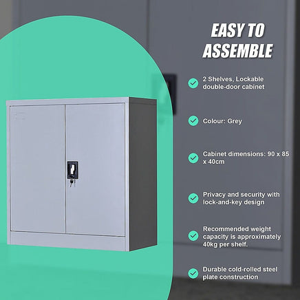 Two-Door Shelf Office Gym Filing Storage Locker Cabinet Safe Furniture Kings Warehouse