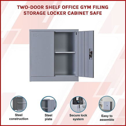 Two-Door Shelf Office Gym Filing Storage Locker Cabinet Safe Furniture Kings Warehouse