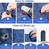 Ultralight Inflatable Camping Sleeping Pad with Pillow for Travelling and Hiking Kings Warehouse