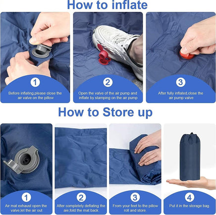 Ultralight Inflatable Camping Sleeping Pad with Pillow for Travelling and Hiking Kings Warehouse