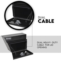 Under Tray Tool Box Underbody Pair Set 600mm Black Aluminium Auto Accessories Kings Warehouse