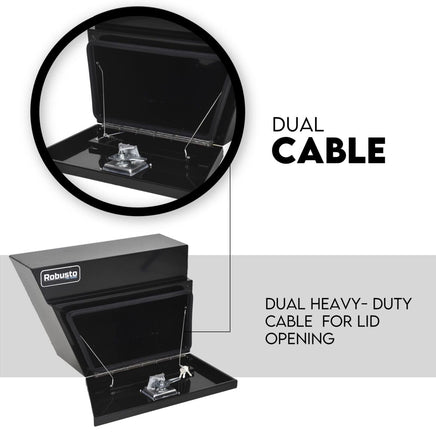Under Tray Tool Box Underbody Pair Set 600mm Black Aluminium Auto Accessories Kings Warehouse